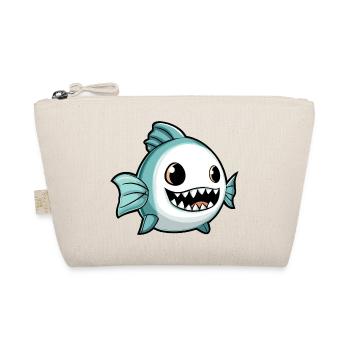 Piranha Fische Halloween Comic Geist - Bio-Täschchen - Natur - Vorne