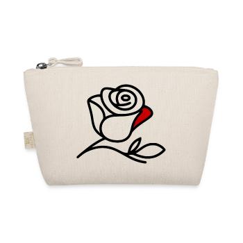 Minimalistische Rose - Bio-Täschchen - Natur - Vorne