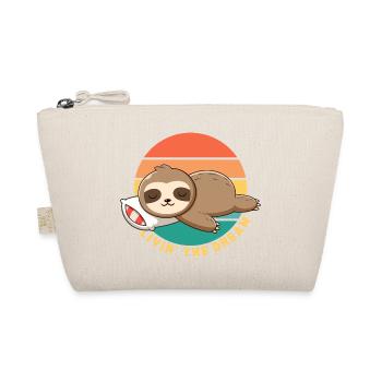 Funny Happy Lazy Sleeping Sloth Livin' the Dream - Organic Pouch - nature - Front