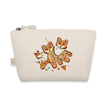 Gingerbread fox in pieces – great Christmas motif - Organic Pouch - nature - Front