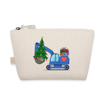 Excavator Christmas Blue - Organic Pouch - nature - Front