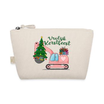 Graafmachine Vrolijk Kerstfeest in roze - Organic Pouch - nature - Front