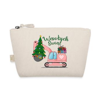 Koparka Wesołych Świąt w kolorze różowym - Organic Pouch - nature - Front