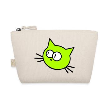 Curious Cat Looks Funny Funny Silly Funny - Organic Pouch - nature - Front