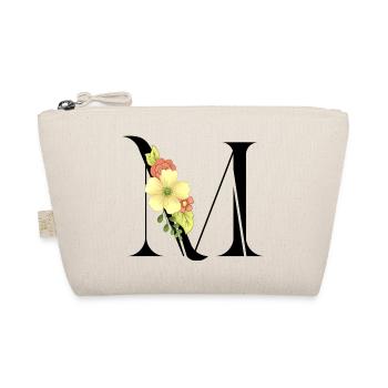 Elegant letter 'M' with flowers - Organic Pouch - nature - Front