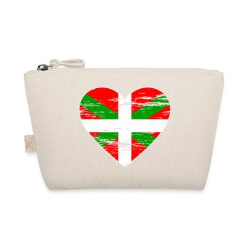 Basque flag heart used - Organic Pouch - nature - Front