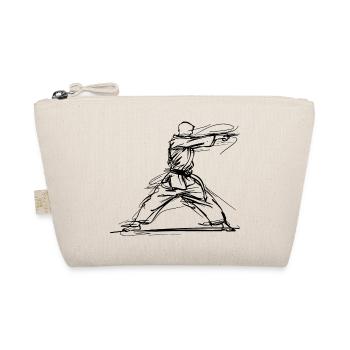 Karateka One Line Zeichnung - Bio-Täschchen - Natur - Vorne