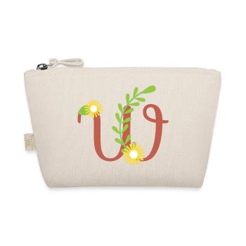 Elegant letter 'W' with flowers - Organic Pouch - nature - Front