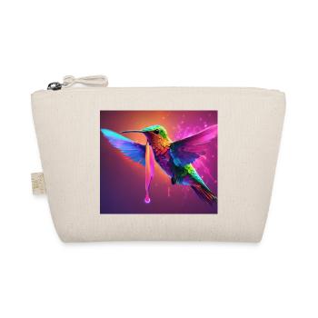 Vibrant Hummingbird in Flight - Organic Pouch - nature - Front