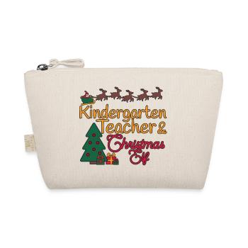 Kindergarten teacher Christmas Xmas Elf - Organic Pouch - nature - Front