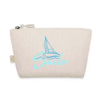Sailor Text Logo Sail Crew Fun Ship Boat Icon - Organic Pouch - nature - Front