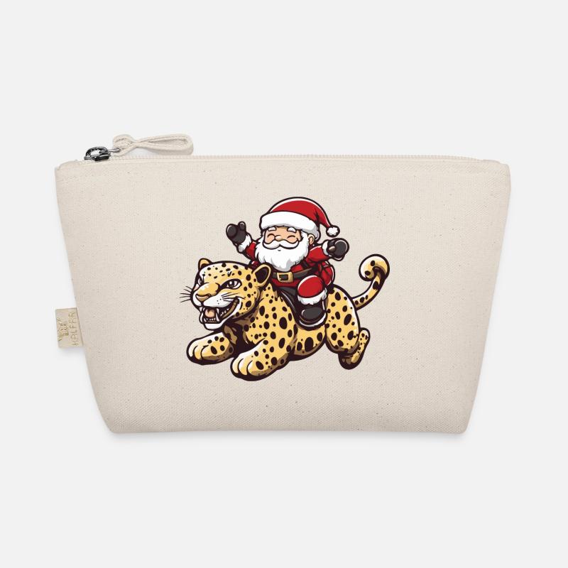 Leopard Weihnachtsmann Cartoon Bio-Täschchen