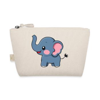 Éléphant mignon et heureux - Adorable dessin animé - Trousse biologique - nature - Devant