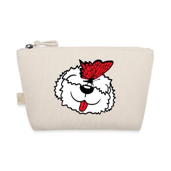 Dog Butterfly Nose Cute Funny Happy Comic - Organic Pouch - nature - Front