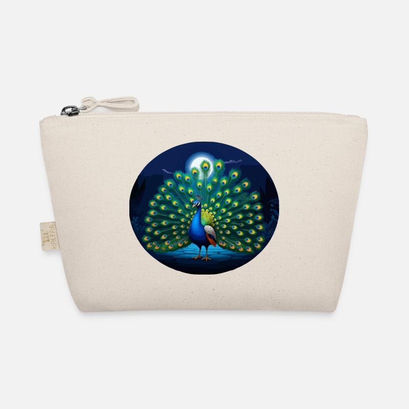 Peacock at full moon Organic Pouch