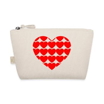 Heart with hearts - Organic Pouch - nature - Front