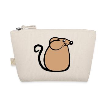 Maus Mäuschen Süße Kleine Ratte Nager Freundlich - Bio-Täschchen - Natur - Vorne