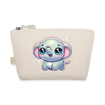 Super Cute Kawaii Baby Elefant - Bio-Täschchen - Natur - Vorne