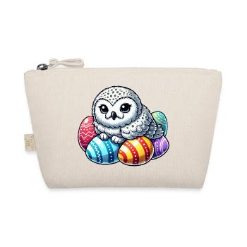 Cute Owl Easter Egg Cartoon Easter Chill - Organic Pouch - nature - Front