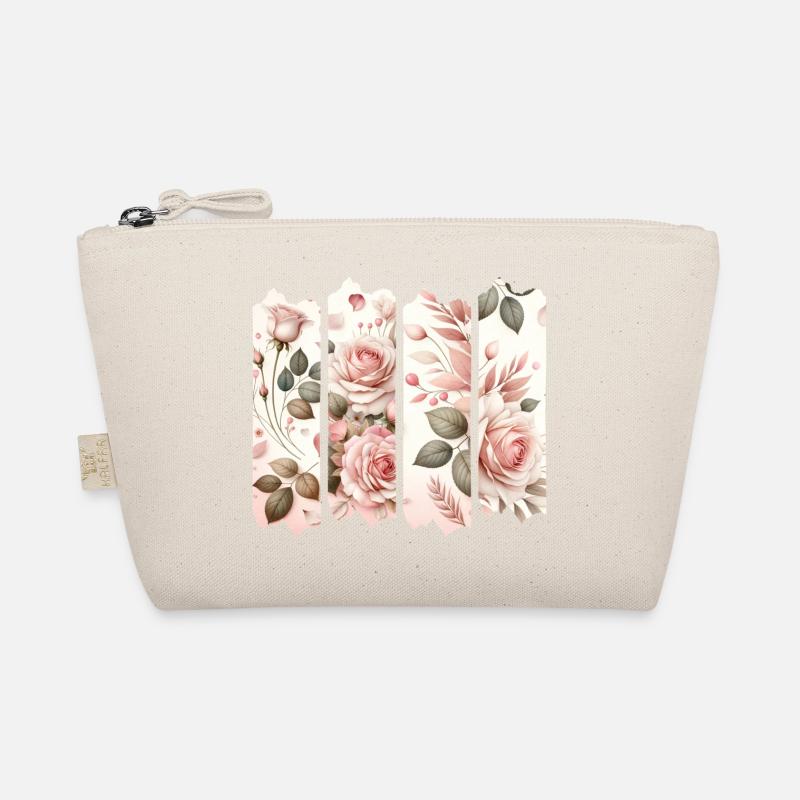 Rosenblüten Vier Panelen Rosa Bio-Täschchen