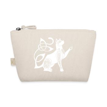 Celtic White Cat - Organic Pouch - nature - Front