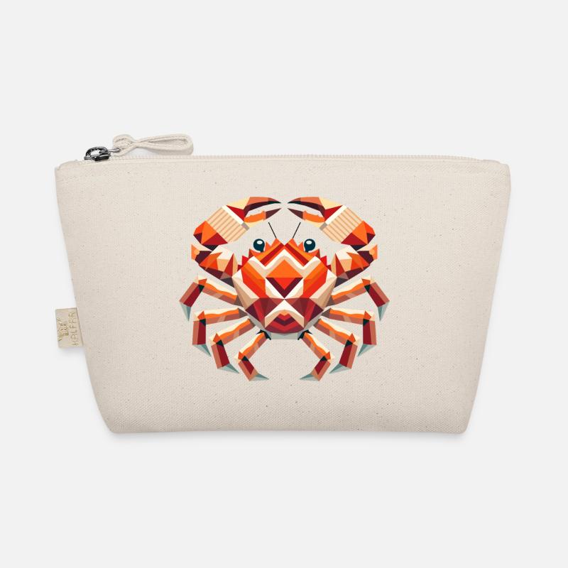 Geometric Crab – Colorful Sea Artwork Organic Pouch