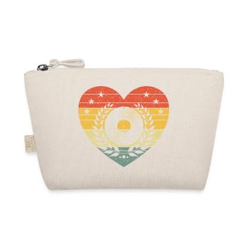 Coeur vintage avec disque vinyle – Retro Music Design - Trousse biologique - nature - Devant