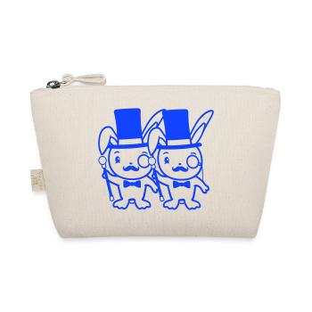 2 lapins Mr. Gentleman chapeau haut de forme Monocle Lunettes - Trousse biologique - nature - Devant