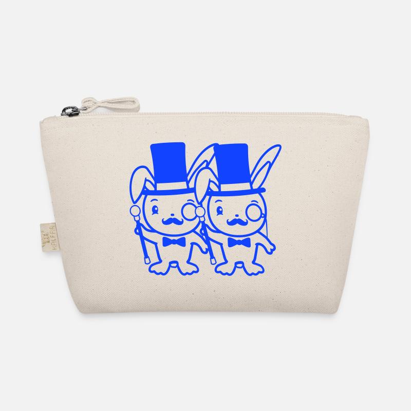 2 lapins Mr. Gentleman chapeau haut de forme Monocle Lunettes Trousse biologique