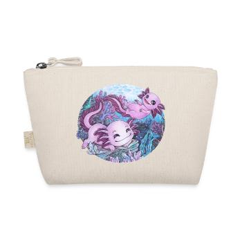 Niedlich Axolotl Unterwasser Geschenk Schwimmen - Bio-Täschchen - Natur - Vorne