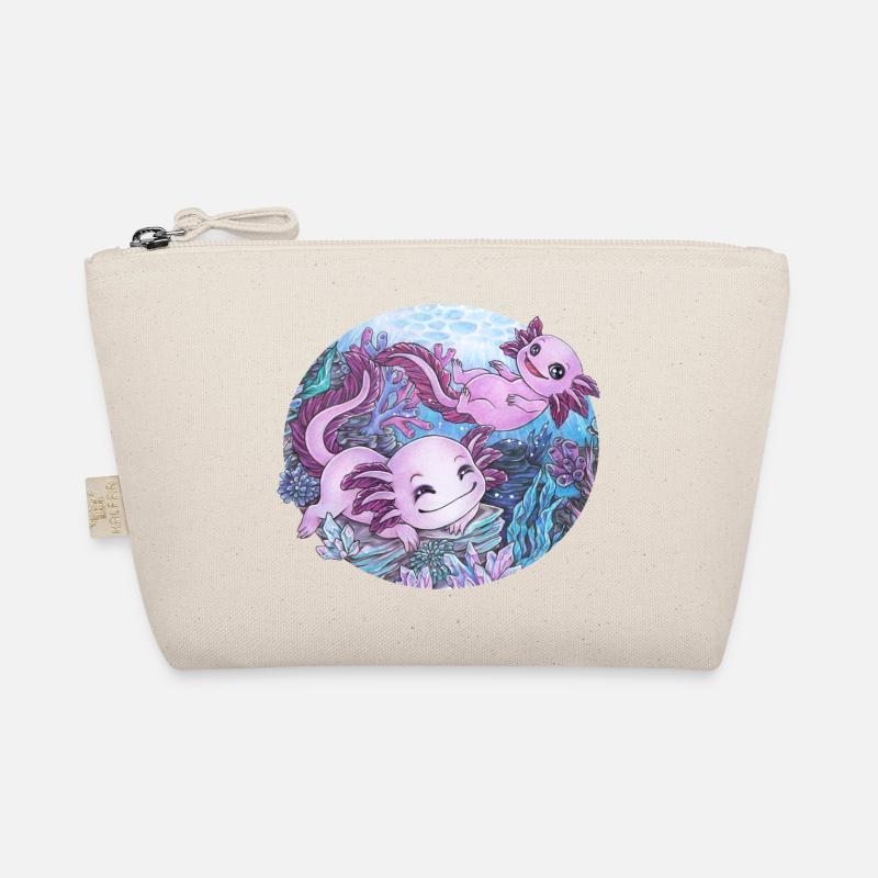 Niedlich Axolotl Unterwasser Geschenk Schwimmen - Bio-Täschchen - Natur