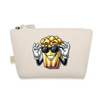 Cartoon Popcorn Comic Sonnenbrille Kino - Bio-Täschchen - Natur - Vorne