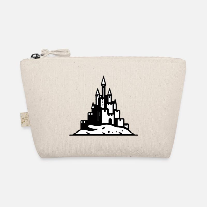 Sandcastle Castle black white Organic Pouch
