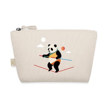 Le panda se tient en équilibre sur la corde – courageux et joyeux - Trousse biologique - nature - Devant