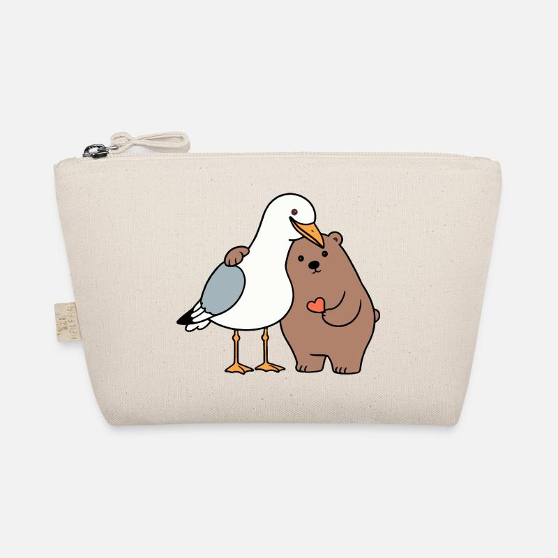 Nordsee Möwe Braun Bär Freundschaft Liebe anlehnen Bio-Täschchen