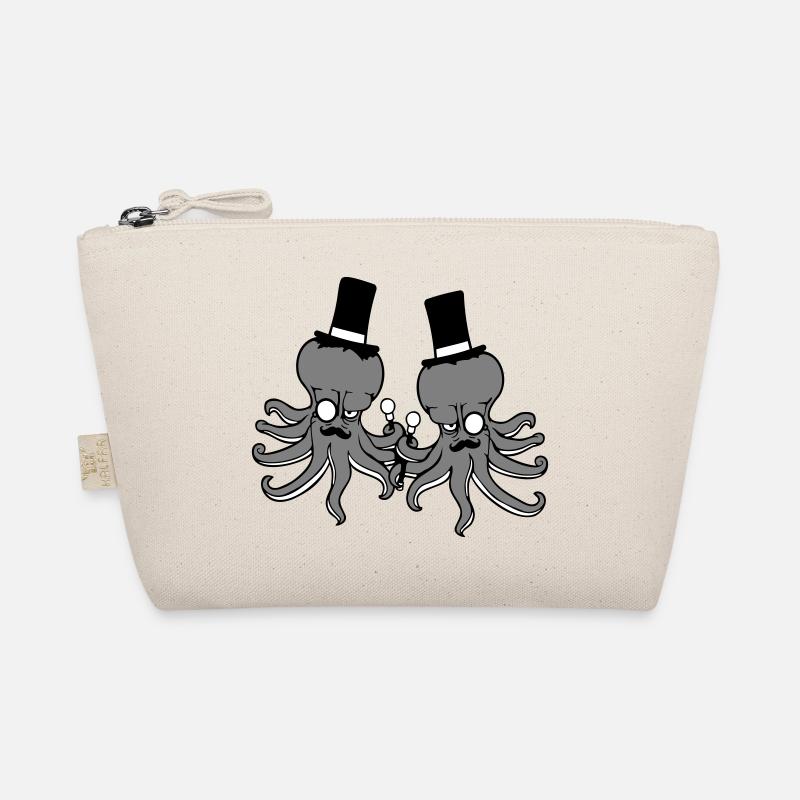 2 Kraken Mr. Sir Hut Monokel Brille reiche Freunde Bio-Täschchen