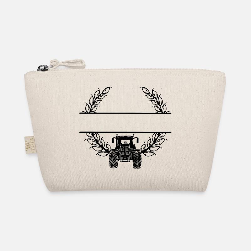 Tractor front view in wheat wreath Organic Pouch