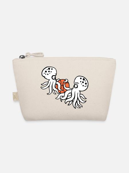 2 Oktopus Basketball spielen Ball Team Sport Hobby - Bio-Täschchen - Natur