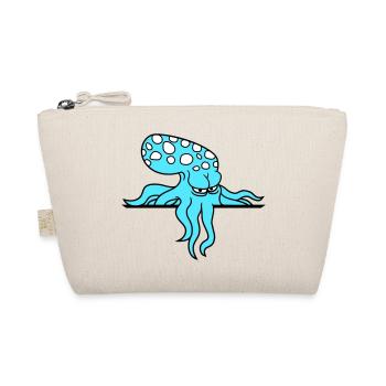 Octopus Behind Wall Fence Sign Bag Looks Evil - Organic Pouch - nature - Front
