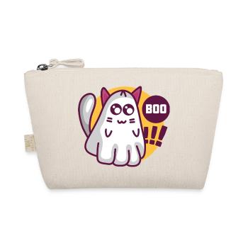 Boo Katze - Süße Geisterkatze - Bio-Täschchen - Natur - Vorne