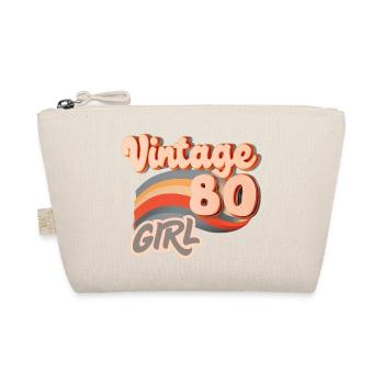 Vintage 80s Girl Birthday 80s Women - Organic Pouch - nature - Front