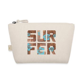 Surfeur Hawaï Hibiscus Blossom Surf Motif Bois - Trousse biologique - nature - Devant
