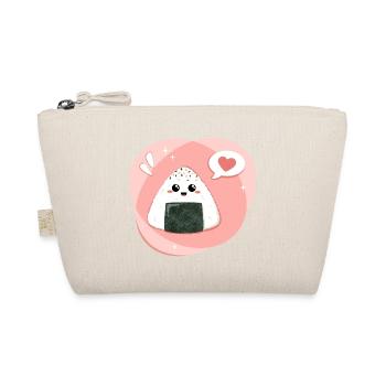 Onigiri kawaii en rose, rose avec cœur - Trousse biologique - nature - Devant