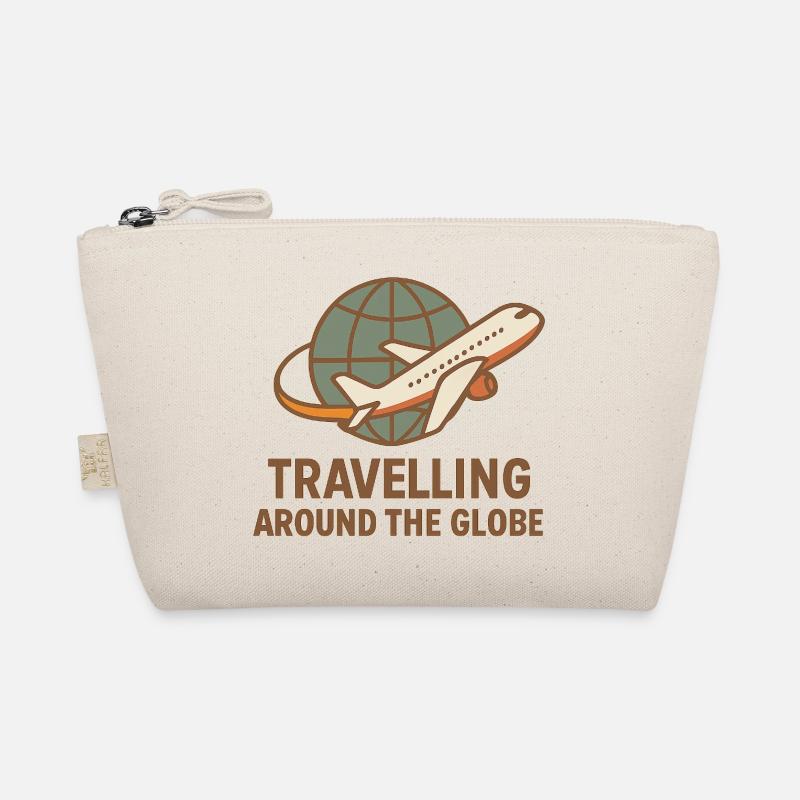 Travelling Around the Globe – Flugzeug & Globus Bio-Täschchen