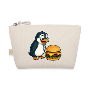 Lustiger Pinguin Cheeseburger Fast Food Cartoon - Bio-Täschchen - Natur - Vorne