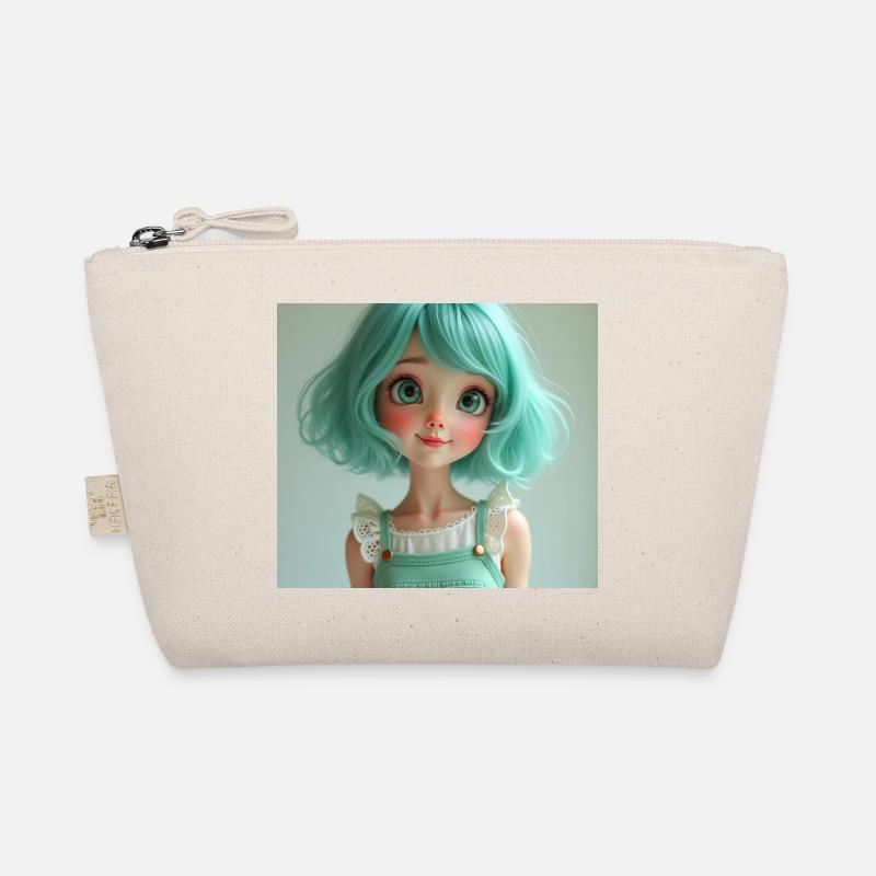 Mintgrüne Pastellpuppe Bio-Täschchen