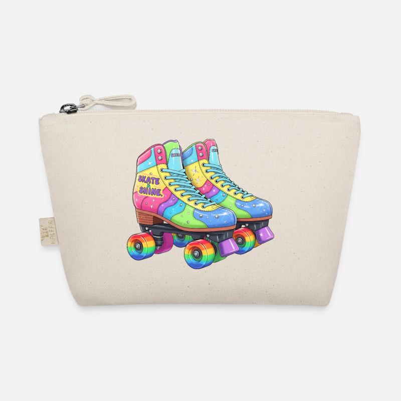 Retro Roller Skates Rainbow Skate & Shine Disco Organic Pouch