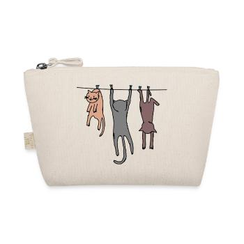 Witziges Comic Katzen Shirt Geschenk - Bio-Täschchen - Natur - Vorne