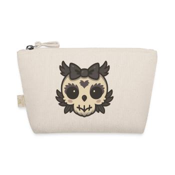 Playful owl head design with heart accent - Organic Pouch - nature - Front
