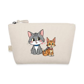 Mignon chats avec des coeurs illustration - Trousse biologique - nature - Devant